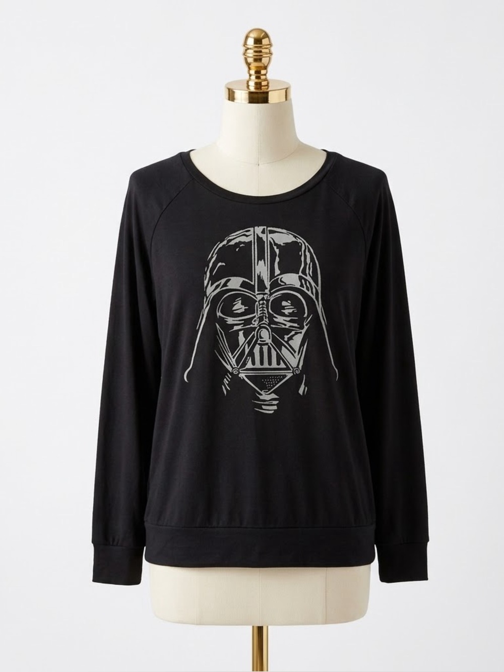 Star Wars Darth Vader Graphic Pullover Sweatshirt Scoop Neck Banded Hem Top XL
